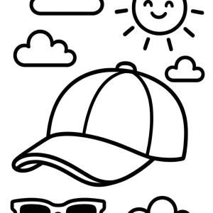 dibujo para colorear gorra estilo verano