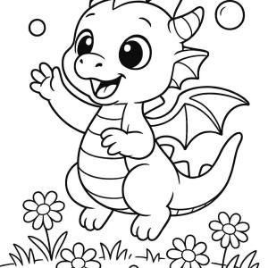 kolorowanka baby dragon zabawny