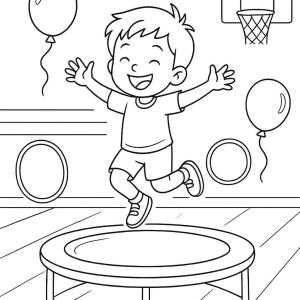 kolorowanka gimnastyka trampolina