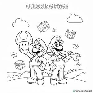 kolorowanka mario luigi