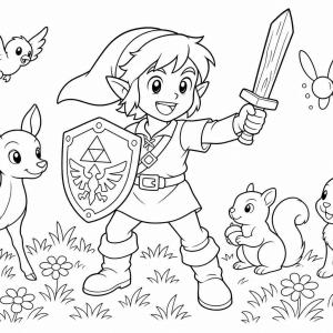 coloriage zelda link enfant