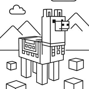 kolorowanka lama minecraft