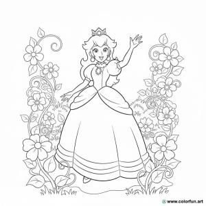 kolorowanka księżniczka Peach dziewczynka