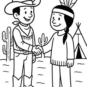kolorowanka kowboj i Indianin