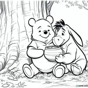 Winnie the Pooh and Eeyore coloring page