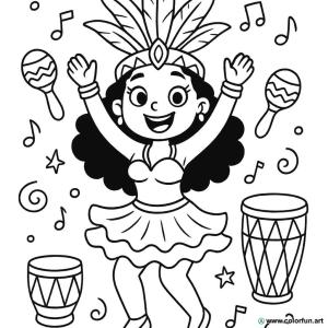 kolorowanka tancerka samba