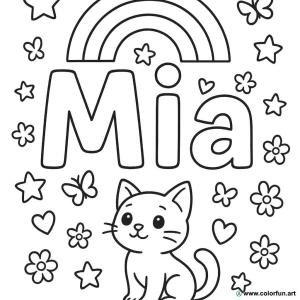 kolorowanka imię mia