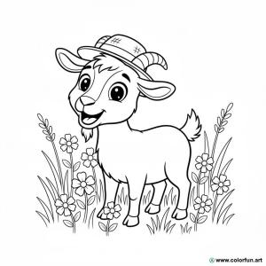 kolorowanka koza cartoon