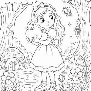 coloriage blanche neige apple empoisonnée