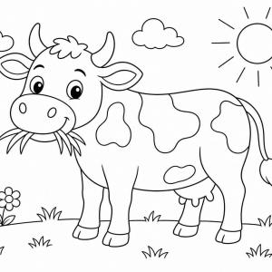 coloriage vache en train de manger