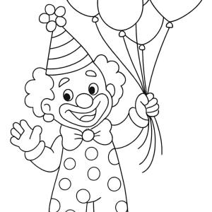 coloriage clown avec ballons