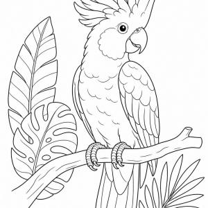 coloriage oiseau exotique cacatoès