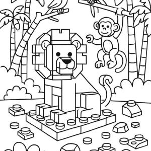 kolorowanka lego dżungla
