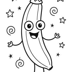 kolorowanka z zabawną bananą