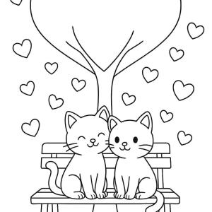 Valentine's Day coloring page for couples