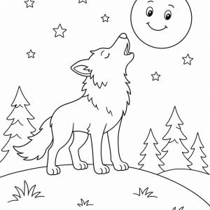 coloriage loup qui hurle maternelle