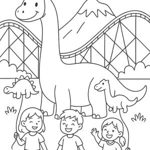 kolorowanka Jurassic Park park rozrywki