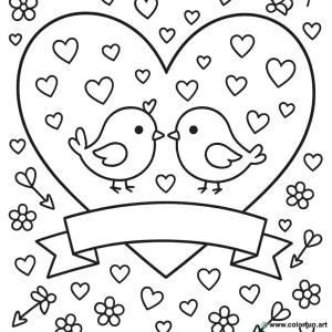 Valentine's Day easy coloring page
