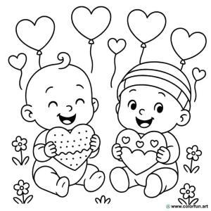 Valentine's Day coloring page nursery