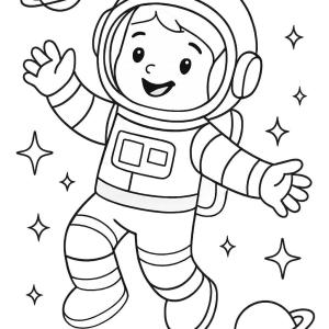 kolorowanka astronauta i gwiazdy