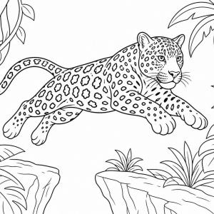 jaguar in motion coloring page