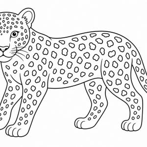 disegno da colorare leopardo sagoma