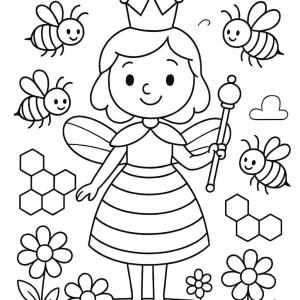 disegno da colorare regina delle api
