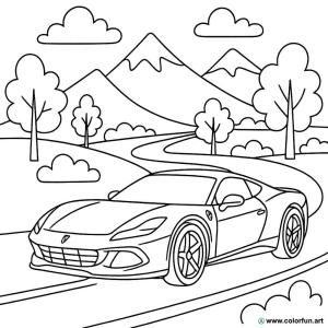 kolorowanka czarnej Ferrari