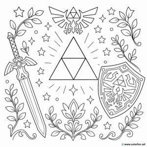 coloriage zelda triforce