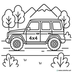 kolorowanka 4x4 mercedes