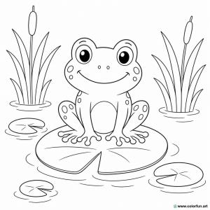 dibujo para colorear de rana para niños