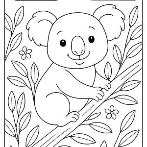 kolorowanka koala eukaliptus