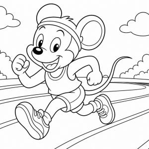 disegno da colorare Topolino sportivo