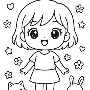 łatwa kawaii kolorowanka manga