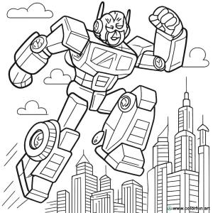 dibujo para colorear transformers acción