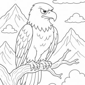 dibujo para colorear de águila difícil