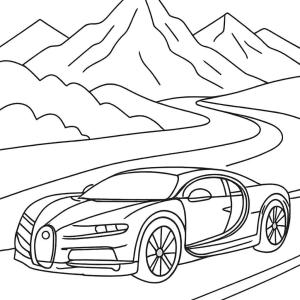kolorowanka bugatti sportowy