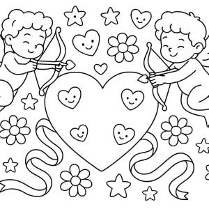 happy valentine's day coloring page