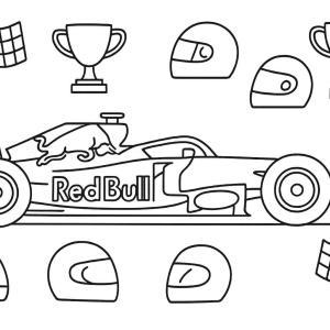 kolorowanka formuła 1 red bull 2020