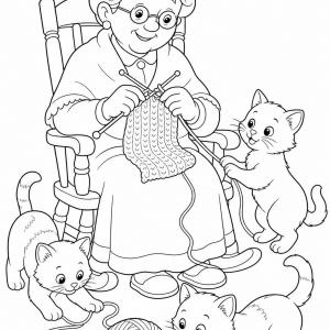 desenhos para colorir vovó que tricota
