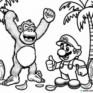 kolorowanka donkey kong mario
